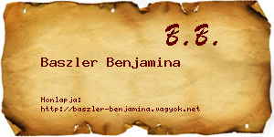 Baszler Benjamina névjegykártya